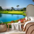 thumbnail image 6 of Wallpaper Golf Course Green Sand Bunkers Reflective Water Palm Trees Peel and Stick Wall Murals 69"H x 96"W Removable PVC Wall Paper Self-Adhesive Wall Paintings Art Decor for Bedroom Living Room, 6 of 7