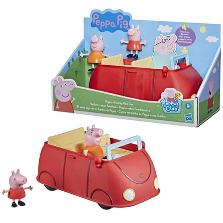 Peppa Pig Peppa’s Adventures Family Red Car, Speech and Sound Effects, Play Vehicles for Toddlers