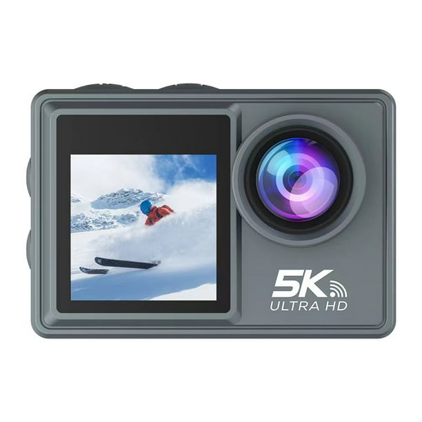 Cámara De Acción Cámara de acción 5K 30FPS Pantalla IPS dual Cámara de buceo para bicicleta a prueba de agua HD SD 128GB