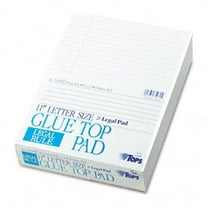 Tops  Glue Top Ruled Pads Legal Rule - White - Pack of 12 50-Sheet Pads