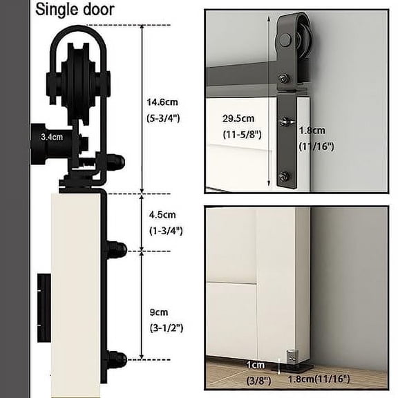 TSMST 82" Bi-Folding Sliding Barn Door Hardware Track Kit for 2 Doors,Heavy Duty Sturdy Bifold Barn Door Hardware Kit,Easy to Assemble,Smoothly and Quietly,J Shape(No Door)
