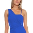thumbnail image 2 of Trina Turk Women's Monaco Asymmetric Neck One Piece Swimsuit Blue Size 10, 2 of 3