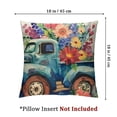 thumbnail image 4 of Fenyluxe Watercolor Car Throw Pillow Covers Blue Car Flowers Peony Roses Ranunculus Cushion Cases Decorative Pillow Cases for Couch Sofa Bedroom 2pcs White, 4 of 7