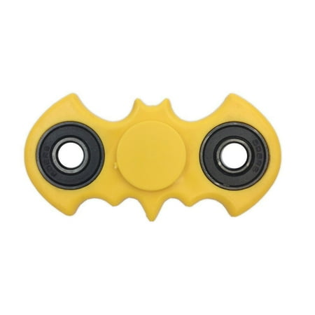 Fidget Hand Spinner Yellow Bat Color Toy Stress Reducer Ball Bearing High Speed Spinners - May help with ADD, ADHD, Anxiety, and Autism Adult Children