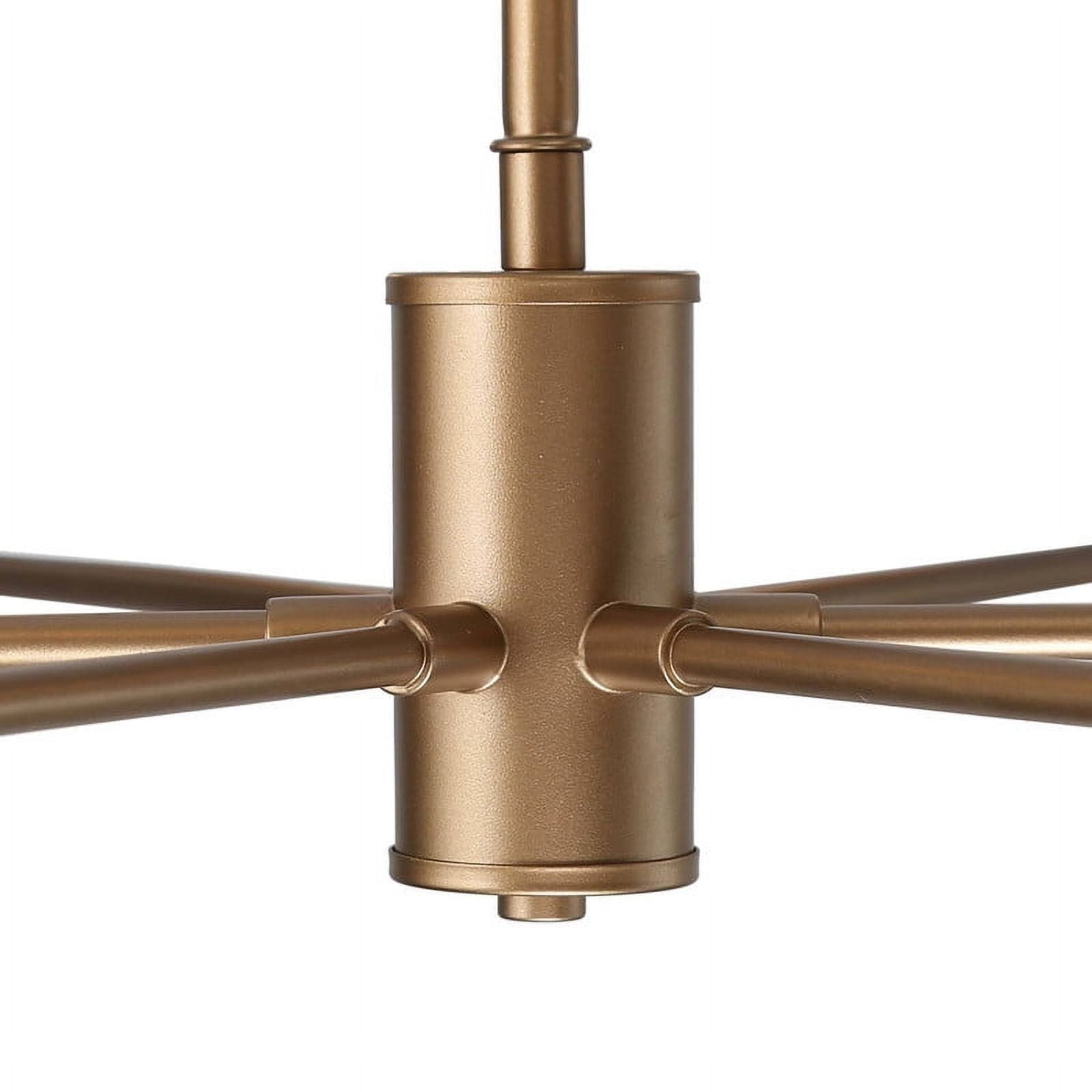 LNC 6-Light Matte Gold Cylinder Chandelier with Seeded Glass for Kitchen Island