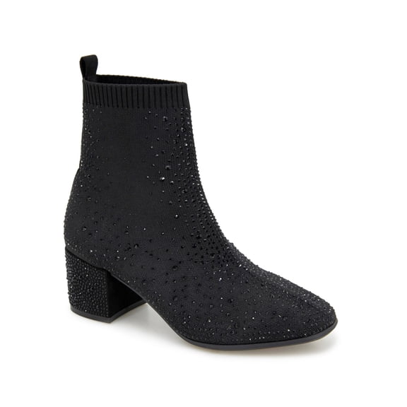 Kenneth Cole Reaction Womens Renee Chelsea Jewel Booties Black Knit 11