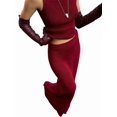 thumbnail image 3 of Womens French Two Piece Set Knit High Neck Vest and Midi Skirt Outfit Versatile Chic Wine Red L, 3 of 8
