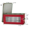 thumbnail image 2 of Household Essentials Holiday Figurine Storage Box, Windowed Storage with Lid, 8 Storage Compartments, Double Handles, Red with Green Trim, 2 of 9