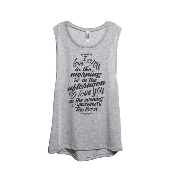 Thread Tank I Love You Always Women's Sleeveless Muscle Tank Top Sport Grey Small