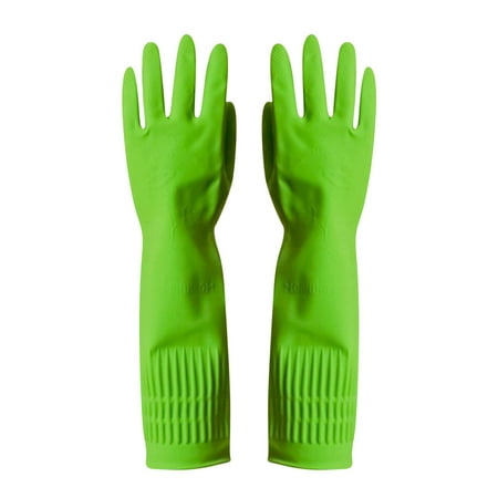 

Wovilon Oven Mitts Cleaning Gloves Latex Oil-Repellent Gloves Lengthened Anti-Slip Household Solid Color Gloves