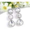 thumbnail image 3 of Cristal Austríaco Elegante Boda Oval Lágrima Aretes Perforado Colgantes para Mujer, 3 of 4