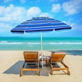 thumbnail image 1 of Gymax 7.2ft Beach Umbrella Outdoor Patio Garden w/ Carrying Bag Sand Anchor Navy Blue, 1 of 10