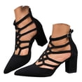 thumbnail image 3 of MKLEKYY Sandalias de Mujer de Verano Con Hebilla Sólida y Correa Informal Con Punta Abierta y Tacones Cuadrados, Cómodas Sandalias de Playa, 3 of 5
