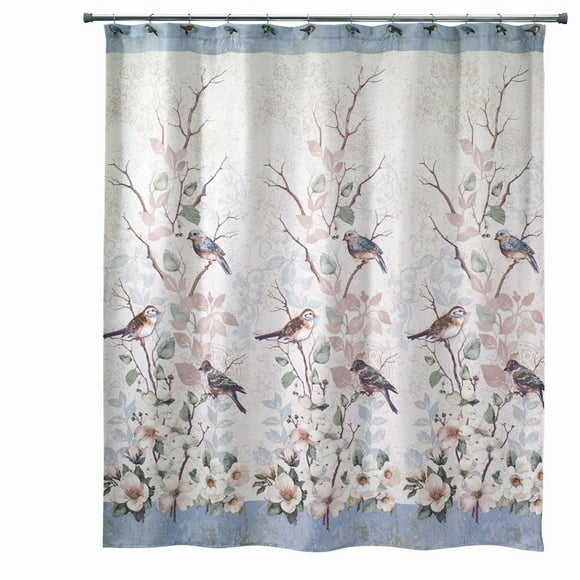 Nature Bliss Fabric Shower Curtain - Love Nest Collection, 72 - Elegant Bathroom Decor