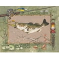thumbnail image 2 of Phillips, Anita 32x26 Gold Ornate Wood Framed with Double Matting Museum Art Print Titled - Large Mouth Bass, 2 of 4