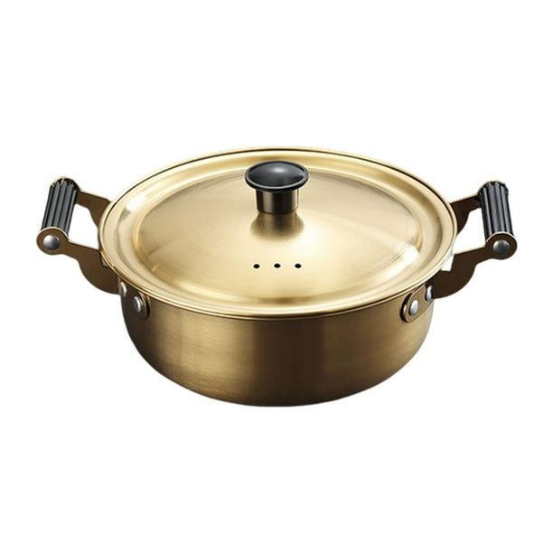 Olla coreana para ramen, mariscos, utensilios de cocina para el hogar, multiusos, práctica, con tapa 22 centímetros