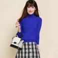 thumbnail image 1 of Suéter de mujer 2023 Otoño Invierno Cachemira Cuello alto Prendas de punto cálidas Camisa de fondo sólida informal Suéter de punto de moda, 1 of 5