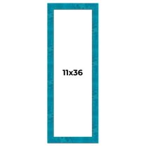 11x36 Frame Blue Teal Burl Wood Picture Frame | 1.75 Inch Moulding Width | Interior Frame Depth 0.5