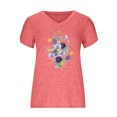 thumbnail image 5 of Pompotops Hauts d'Été pour Femmes Col en V Imprimé Floral T-Shirts Décontractés Manches Pétales Blouse, 5 of 5