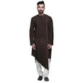 thumbnail image 1 of Atasi Cotton Flex Mens Kurta Shirt Solid Round Collar Festive Designer Clothing, 1 of 7