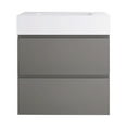 thumbnail image 3 of Wood Wall-Mounted Bathroom Vanity Set with White Integrated Resin Sink 24" x 18" -  Grey, 3 of 5