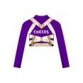 thumbnail image 3 of TiaoBug Girls Halloween Cheerleading Costume Crop Top with Mini Skirt Outfit High School Competition Dance Uniform Purple 10, 3 of 7