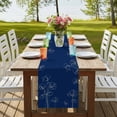 thumbnail image 4 of Table Runners 108 Inches Long Dress Scarves, Navy Blue Flowers Farmhouse Coffee/Dining/Kitchen Table Runner for Living Room, Rustic Abstract Floral Simple Art 13x108 Inch, 4 of 9