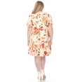 thumbnail image 3 of White Mark Women's Plus Size V-Neck Tropical Flower Short Sleeve Dress, 3 of 6