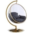 thumbnail image 4 of Meridian Furniture Luna Grey Fabric Acrylic and Metal Swing Bubble Accent Chair, 4 of 8