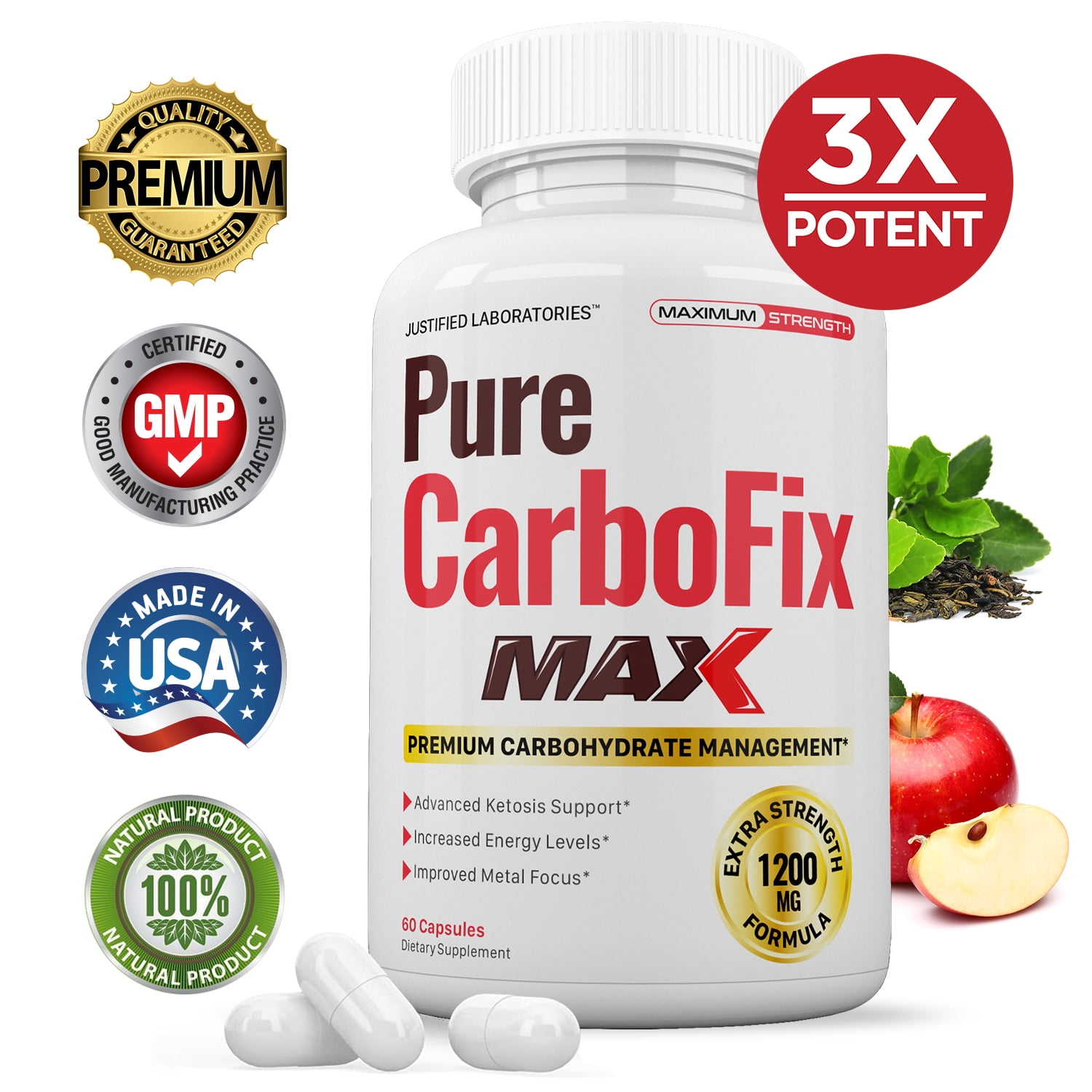 pure carbo fix max 1200mg carbohydrate management carbofix formula diet pills weight loss supplement 60 capsules walmart com walmart com