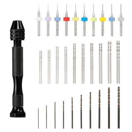 

Uxcell 0.3mm-1.2mm Micro Mini Twist Drill Bit Pin Vise Hand Drill Rotary Tool Set 31 Pack