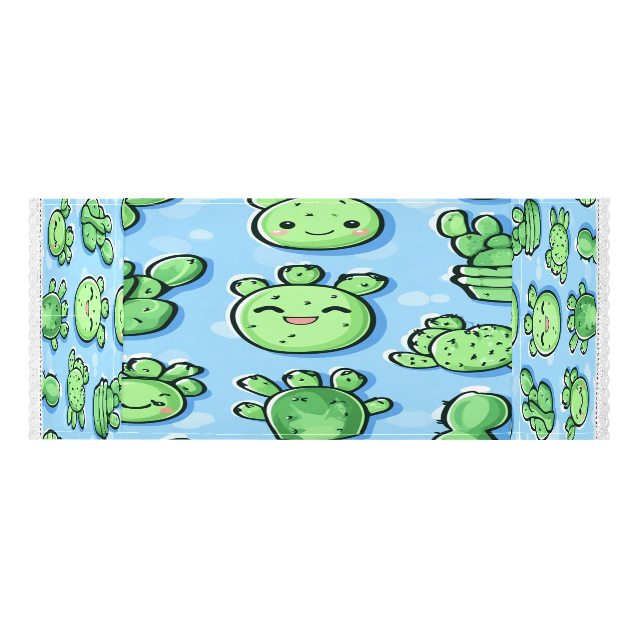 WOBOGO Cute Cartoon Cactus on Blue Background Washing Machine Cloth Dryer Refrigerator Top Cover Protective Non-Slip Mat For Kitchen Laundry