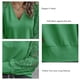 thumbnail image 5 of Blusa verde de otoño/invierno para mujer, talla S, cuello en V, manga larga, ribete de encaje, 5 of 6