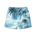 thumbnail image 1 of Zpanxa Kids Shorts Polyester Spandex Print Pattern with Drawstring Elastic Waistband Casual Swim Trunks 8-9 Years, 1 of 7