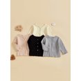thumbnail image 3 of BemeyourBBs Baby Girls Long Sleeves Sweater Solid Color Button Infant Cardigan, 3 of 9