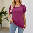 thumbnail image 2 of Xihbxyly Womens Tops Summer 2024 Women's Short Sleeve Crew Neck T Shirts Loose Fit Tshirts Casual Summer Tops Blouses Tees 2024 Trendy Stretchy Breathable Plus Size Tops, 2 of 7