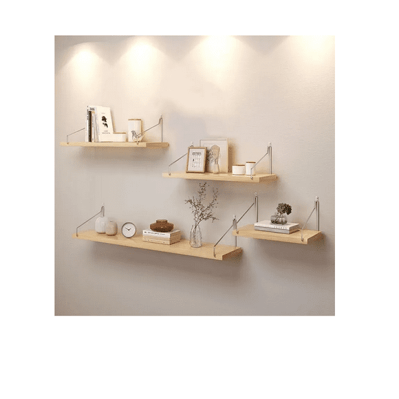 Kit 4 Repisas Estante Flotante De Almacenamiento De Pared Xtellar beige