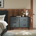 thumbnail image 4 of GALAXHERO 5 Drawer Dresser for Bedroom, Wide Chest of Drawers Nightstand Storage Organizers with Wood Top for Living Room, Hallway, Dark Grey, 4 of 7