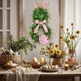 thumbnail image 2 of JHEHF 17.7" Easter Bunnies Wreath Rabbit Shaped Rustic Farmhouse Front Door Garland Wall Window Hanging Ornament Spring Festival Wreath Decorations, 2 of 8