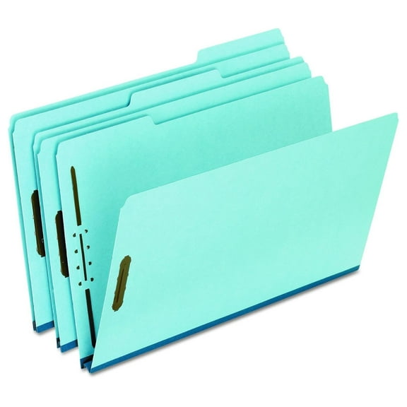 FP313 Legal Folders - Pressboard Folders with 2 Fasteners, 1" Expansion, 1/3 Cut Tabs - Blue, Box of 25 ['Light Blue']