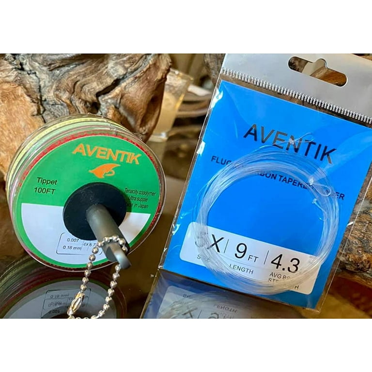 3 PC Pack Pro Looped Aventik Premium Fluorocarbon Tapered Leader Freshwater  / Saltwater 9ft Fly Fishing Leaders X0 to X7(4X-5.4LB)