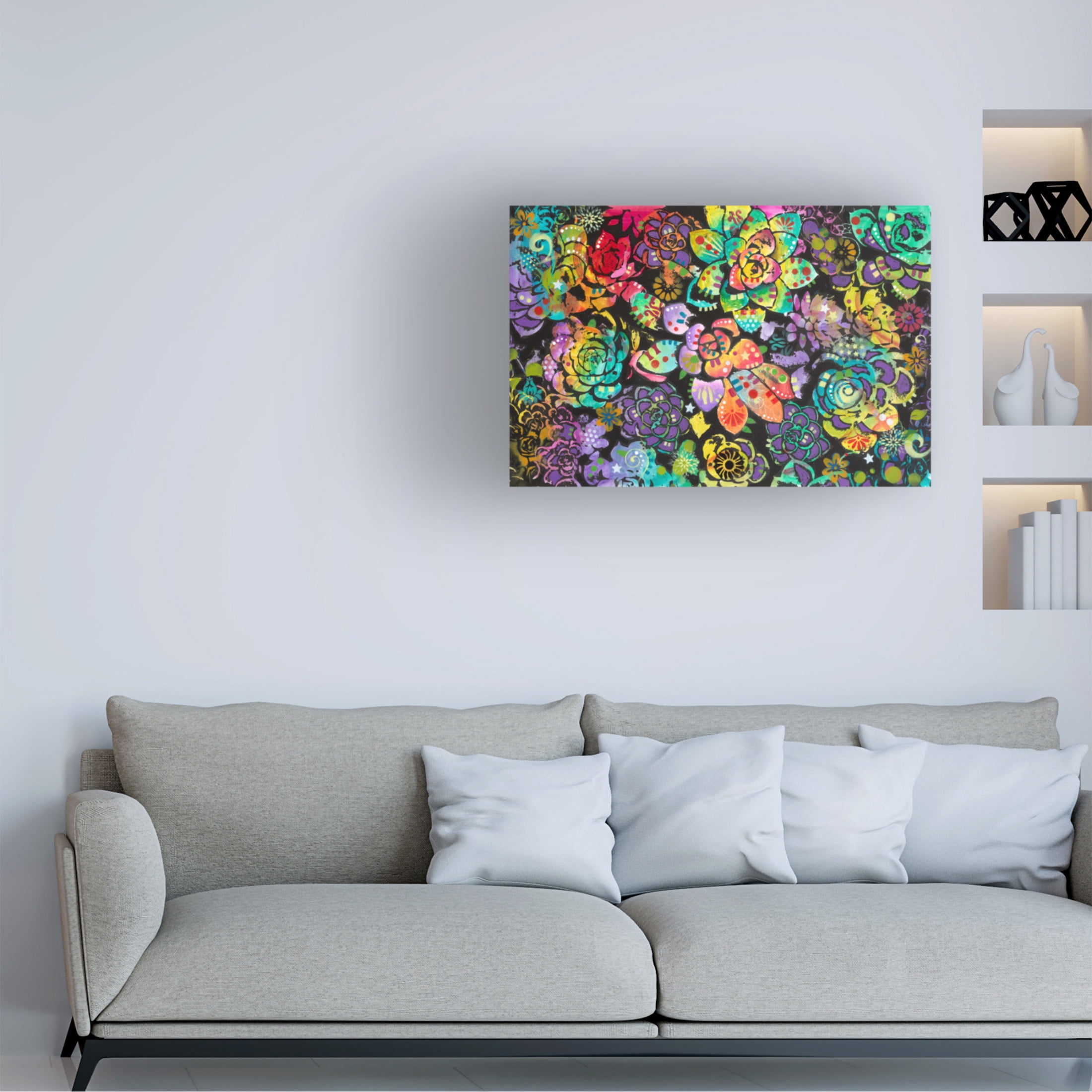 Canvas Wall Art - Dean Russo 'Succulents' Wall Art for Living Room, Bedroom, or Office Décor by Trademark Fine Art - 19 x 12 Inches