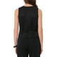 thumbnail image 3 of INSPIRAR CHIC Vestido de Oficina para Mujeres con Cuello en V, Botones, Sin Mangas, Corto, Talla XS, Negro, 3 of 6