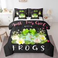 thumbnail image 1 of YST Cartoon Frogs Comforter Sets Queen Size Cute Animal Bed in a Bag 7Pcs, Polyester, 1 Count, 1 of 5