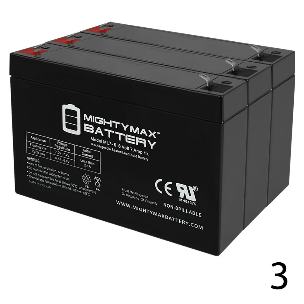 6V 7Ah Replacement Battery for Johnson Control Batteries GC645 3 Pack