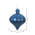 thumbnail image 2 of Vickerman 6" Blue Matte Onion Drop Ornament, with drilled and wired caps. Comes 4  per Bag., 2 of 4