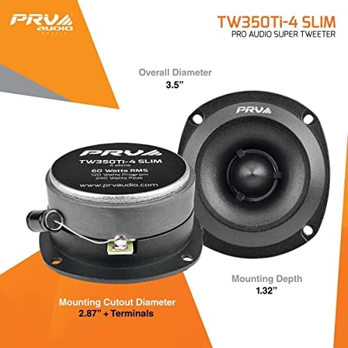 PRV AUDIO TW350ti-4 Tweeter de audio para automóvil Slim Pro - Tweeter