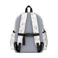 thumbnail image 3 of Multicolor Cat and Heart White Backpack for School, Cute School Bag with Adjustable Shoulder Straps and Padded Back, 13.4"x11"x4.7", 3 of 5