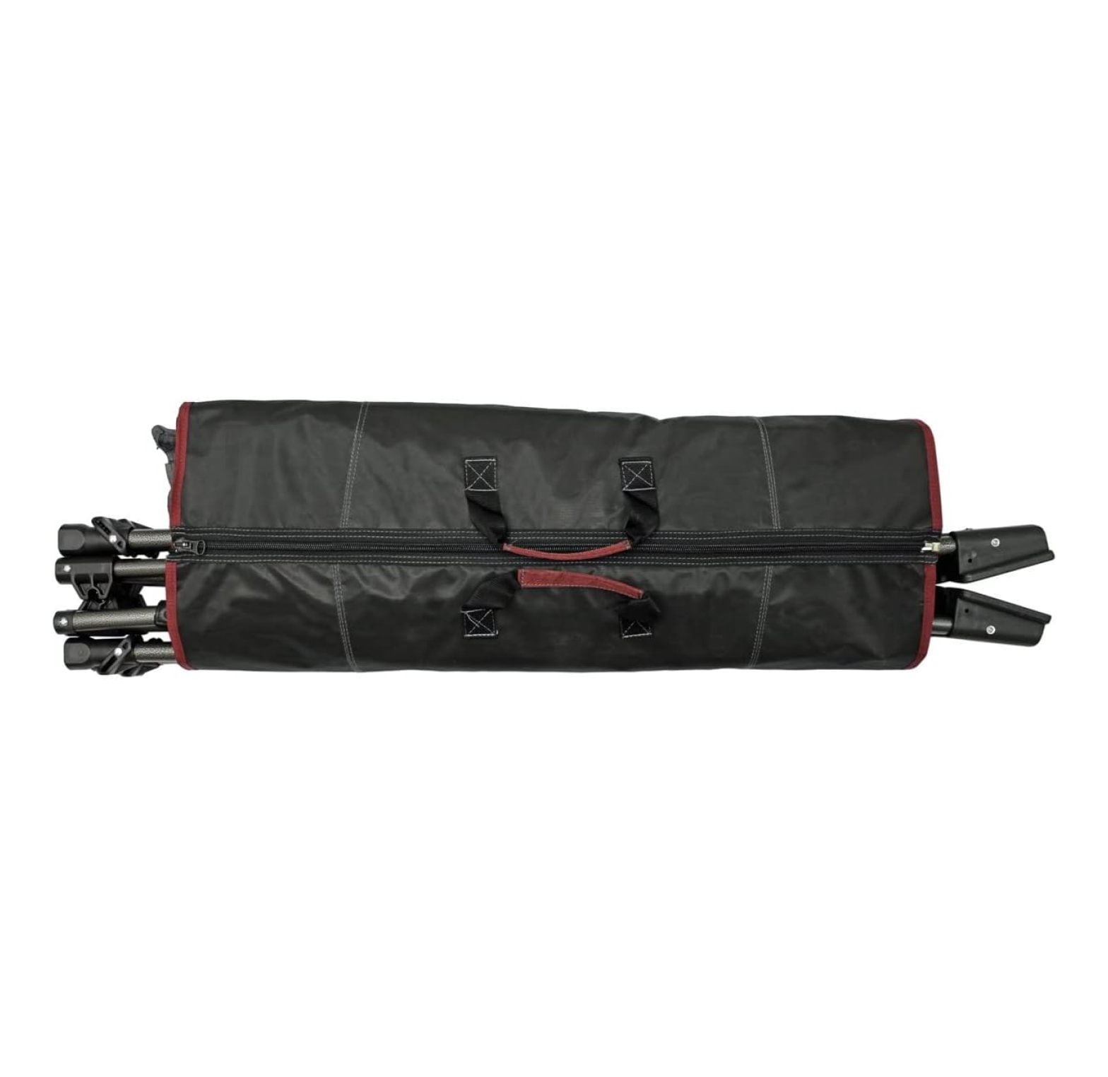 Portable Folding Metal Framed Hammock with Retractable Canopy and Side Pockets, Red