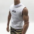 thumbnail image 2 of Esquirla 1/6 Scale Men's Vest Tank Top for 12 inch Male Action Figure Accessory White, 2 of 8